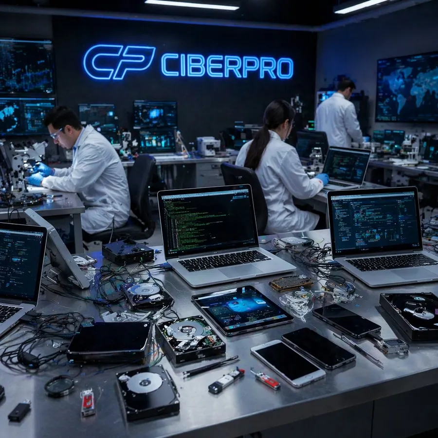 Laboratorio técnico de CIBERPRO: especialistas auditando sistemas y dispositivos