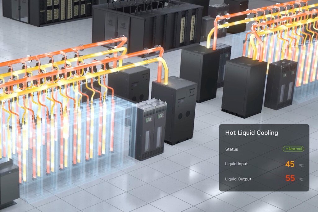 Nvidia presenta un sistema de refrigeración líquida para centros de datos que reduce el consumo de agua