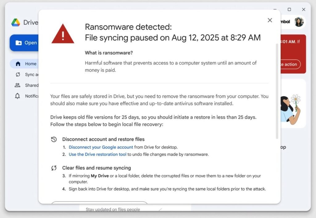 Google Drive agrega oficialmente la detección de 'ransomware' y la recuperación de archivos con mejoras de IA